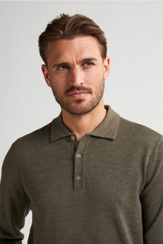POLO MET KNOOPSLUITING M 3050 KWC204 6174 Mossy Stone